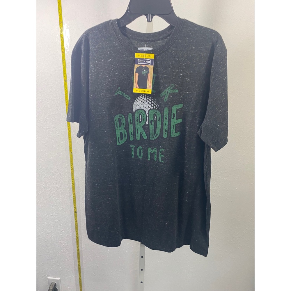 State of Mine Talk Birdie To Me Golf Graphic Tee Shirt Mens Medium Gray NWT